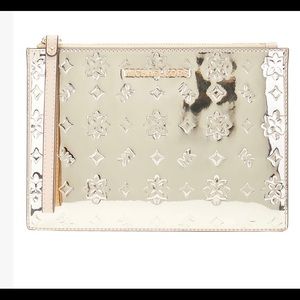 COPY - MK Metallic par gold extra large wristlet